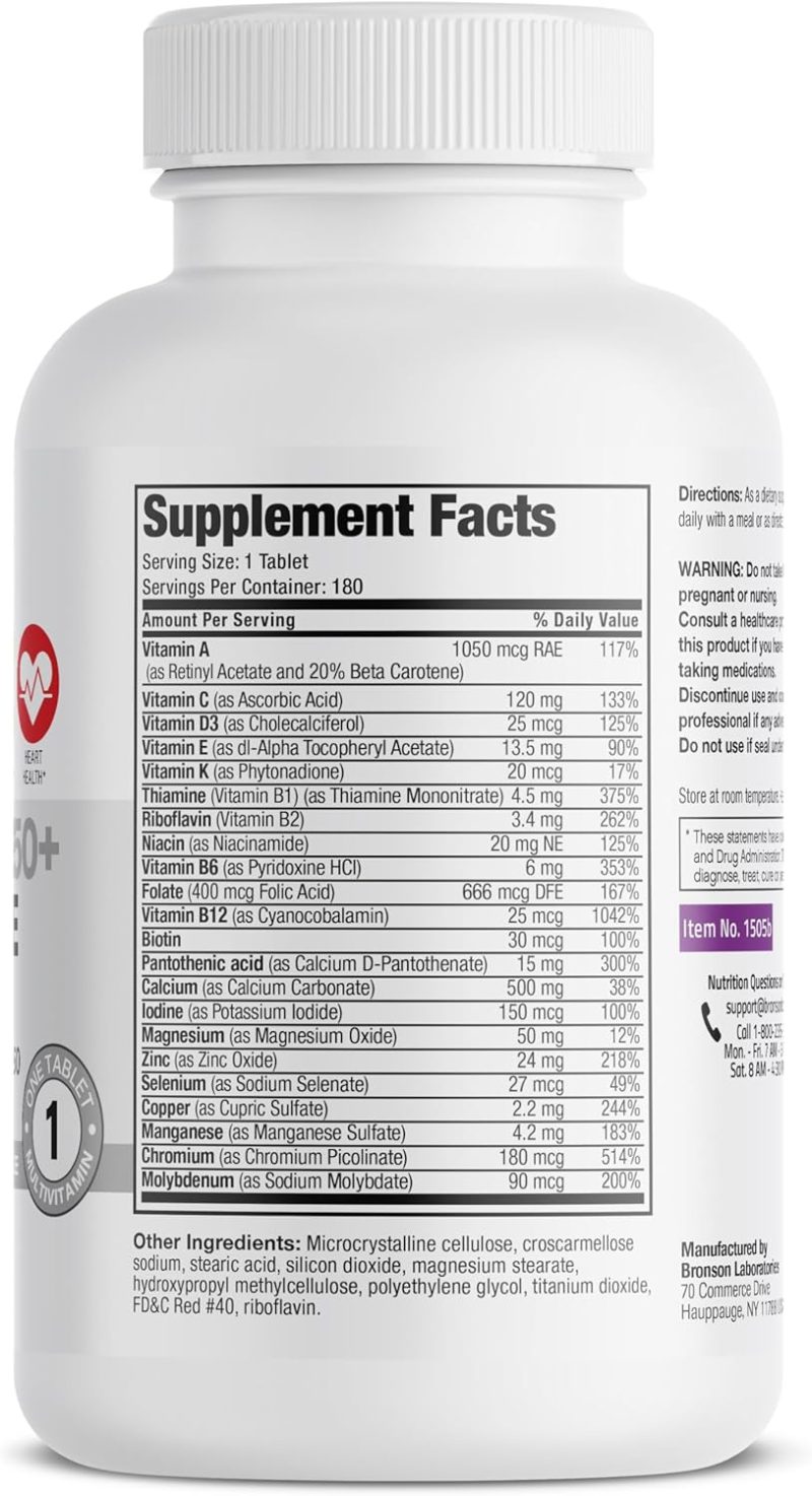 Bronson ONE™ Women’s 50+ Complete Once-Daily Multivitamin - 180 Tablets - Image 2