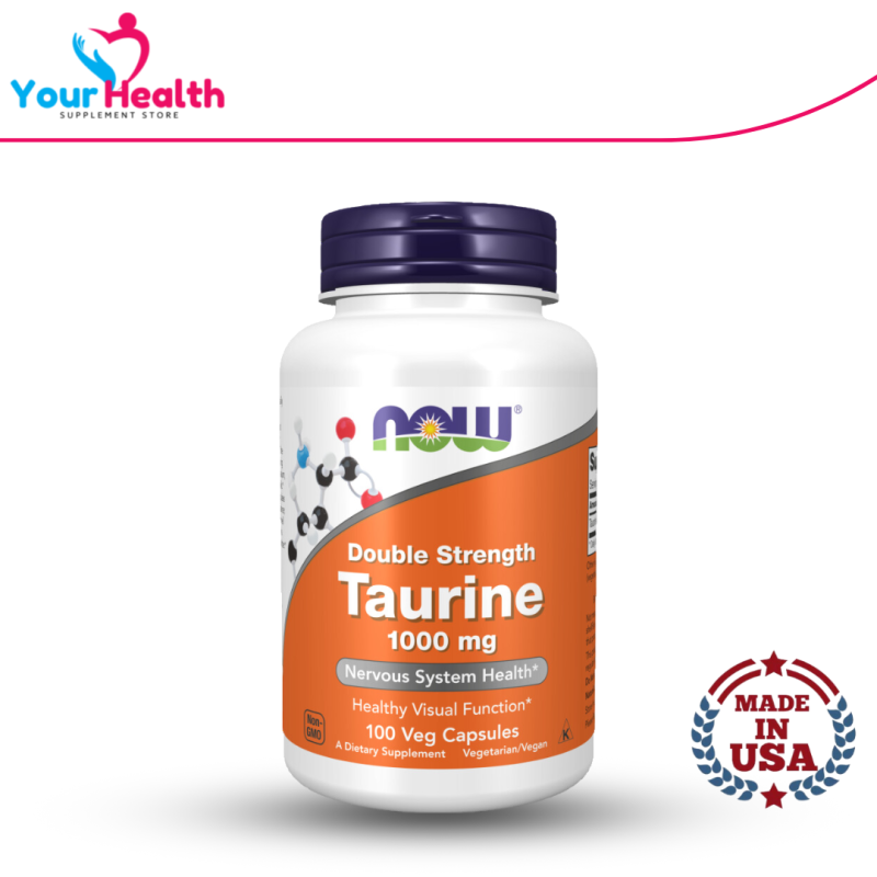 NOW Double Strength Taurine 1000 mg - 100 Veg Capsules