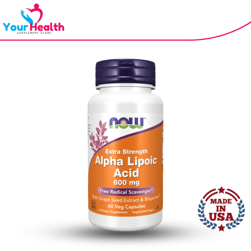 NOW Extra Strength Alpha Lipoic Acid 600 mg - 60 Veg Capsules