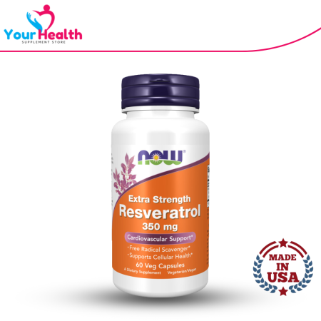 NOW Extra Strength Resveratrol 350mg - 60 Veg Capsules