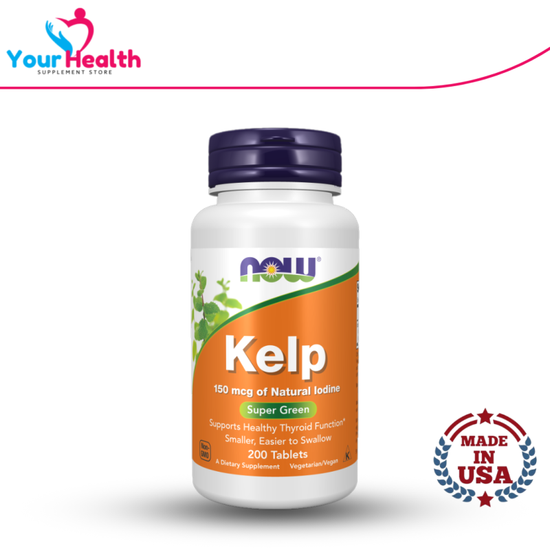 NOW Kelp 150 mcg of Natural Iodine - 200 Tablets