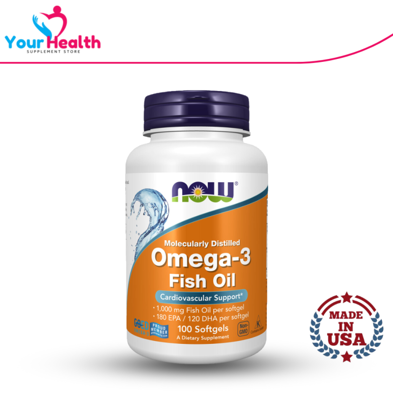 NOW Omega-3 Fish Oil - 100 Softgels