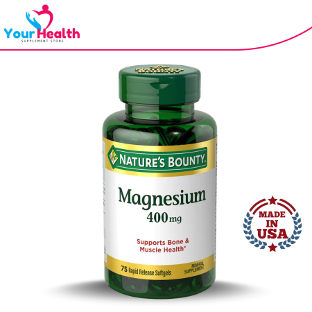 Nature's Bounty Magnesium 400 mg - 75 Rapid Release Softgels