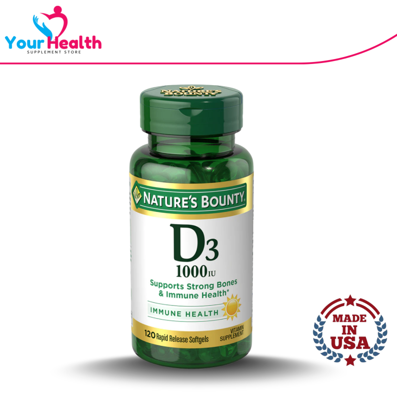 Nature's Bounty Vitamin D3 1000 IU 25 mcg - 120 Rapid Release Softgels