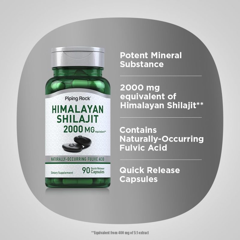 Piping Rock Shilajit Extract 2000 mg - 90 Capsules - Image 3