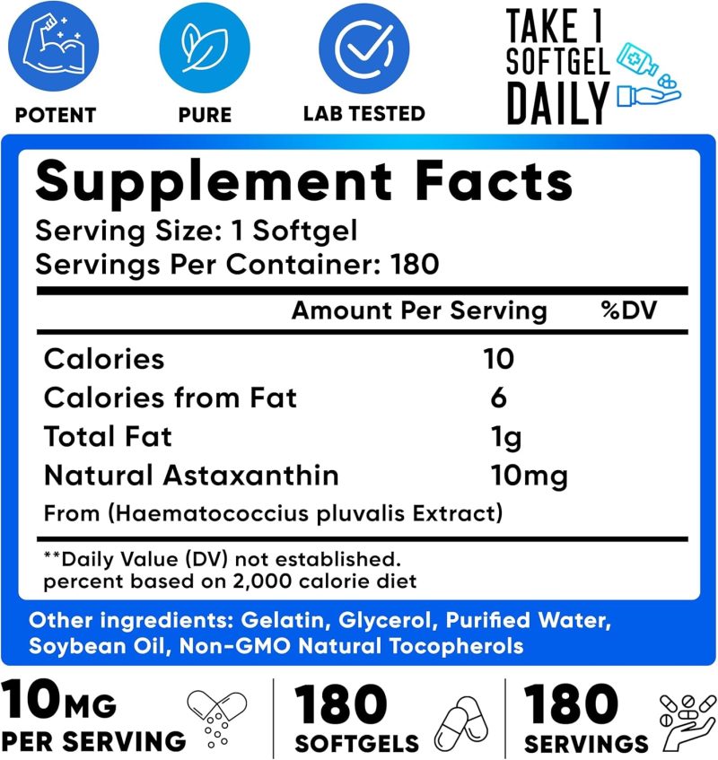 We Like Vitamins Astaxanthin 10mg - 180 Softgels - Image 2