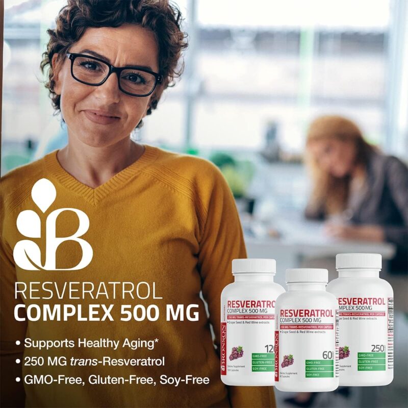 Bronson Resveratrol Complex 500mg - 60 Capsules - Image 3