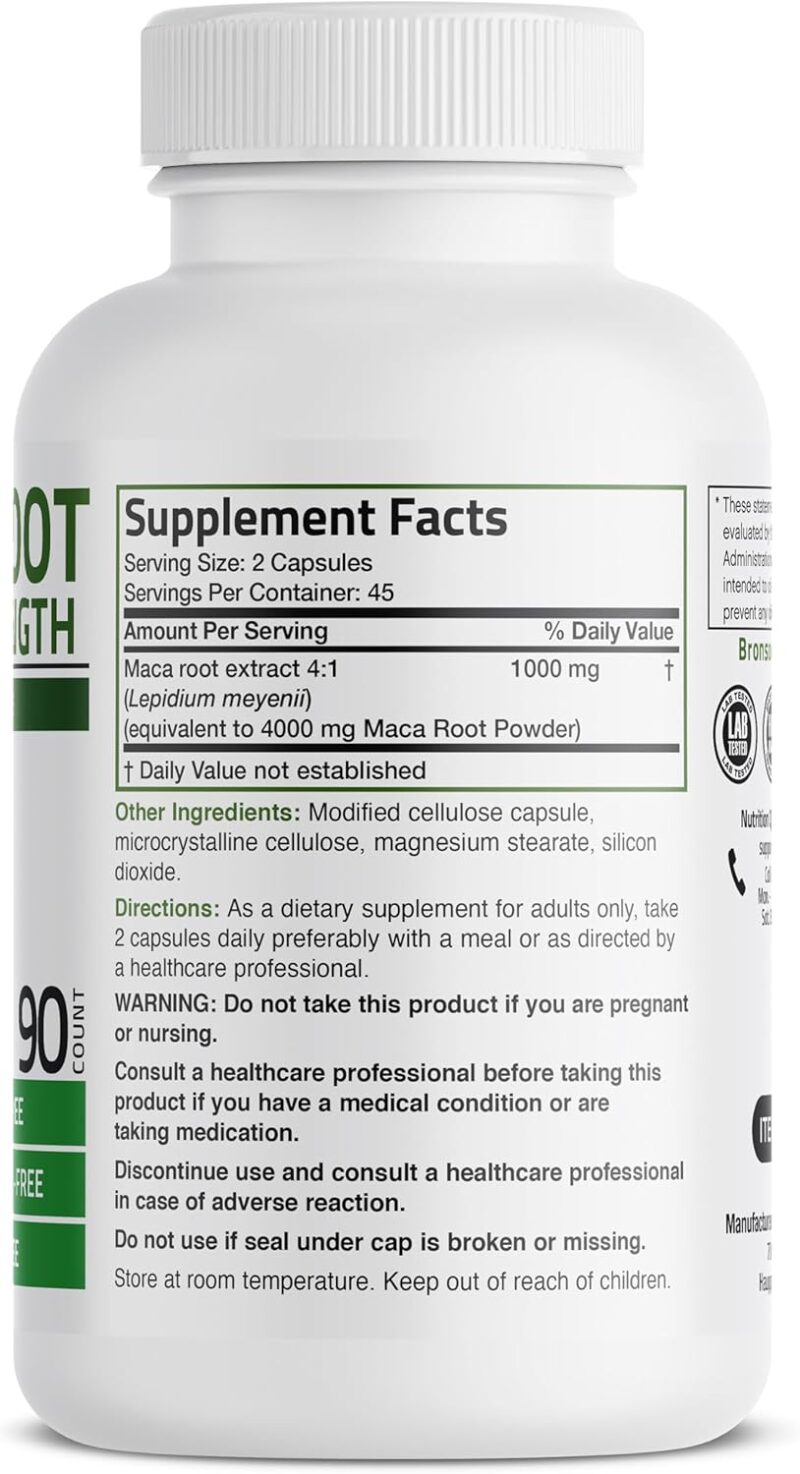 Bronson Maca Root Extra Strength - 90 Count - Image 2