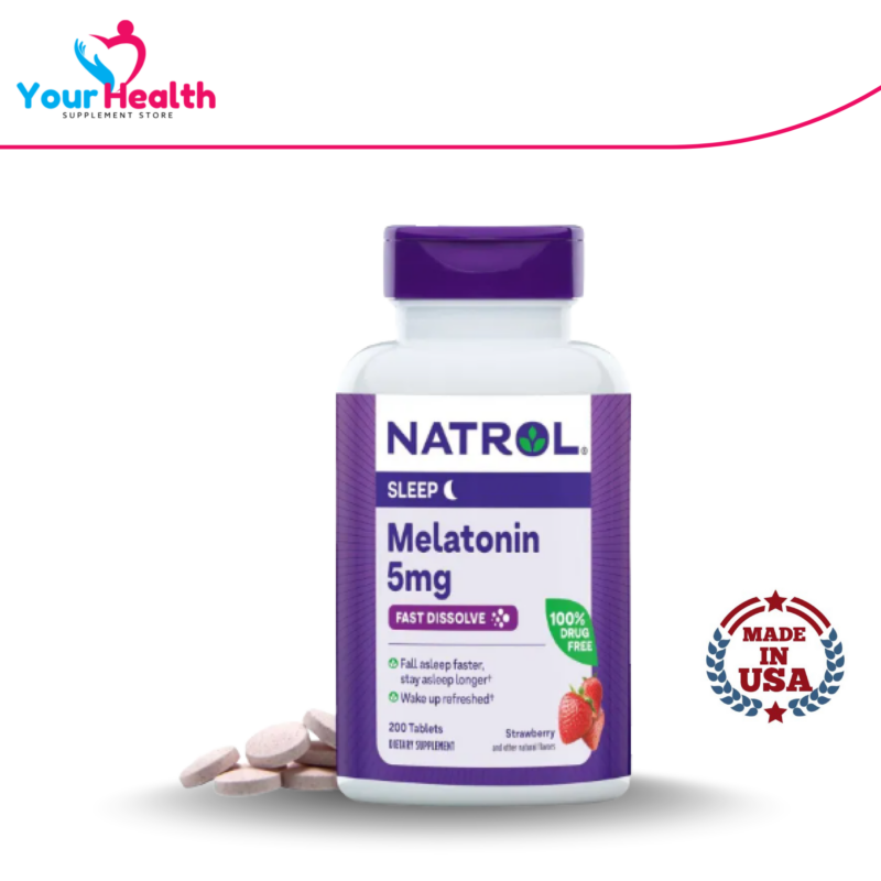 Natrol Melatonin Fast Dissolve Strawberry 5mg - 200 Tablets