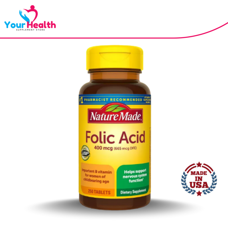 Nature Made Folic Acid 400 mcg (665 mcg DFE) - 250 Tablets