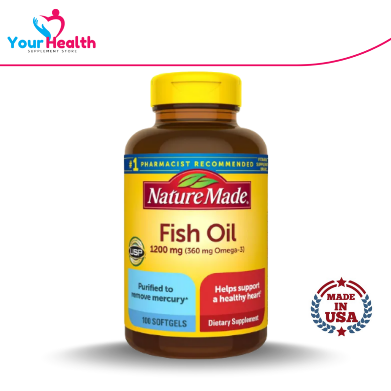 Nature Made Omega-3 Fish Oil 1200mg - 100 Softgels