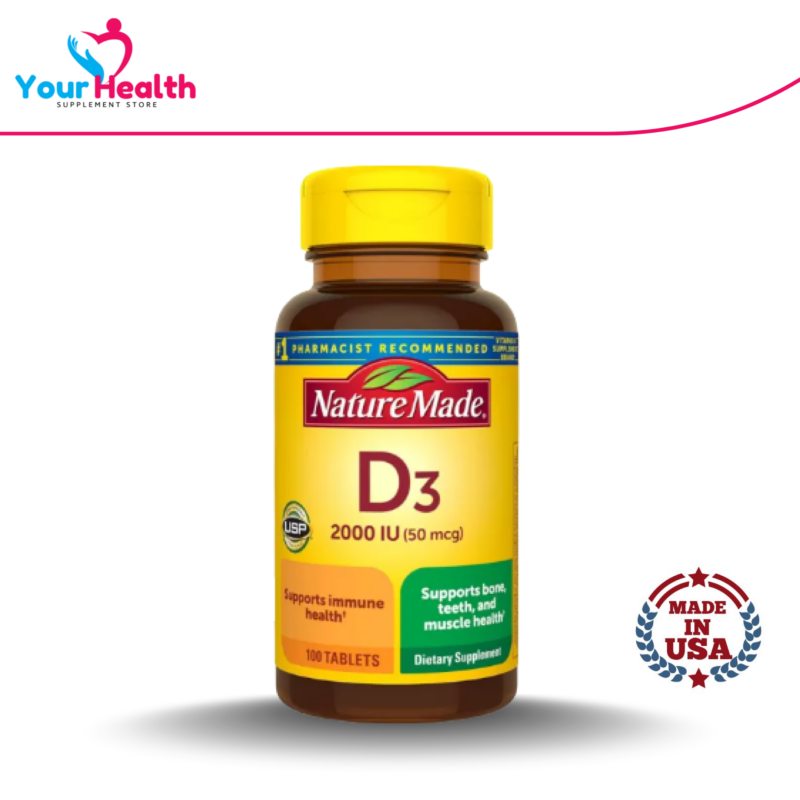 Nature Made Vitamin D3 2000 IU - 100 Tablets