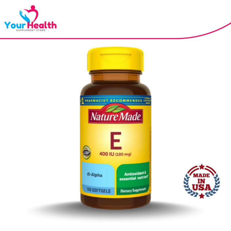 Nature Made Vitamin E 400 IU (180 mg) dl-Alpha - 100 Softgels