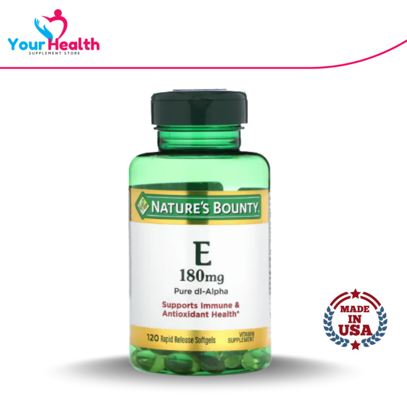 Nature's Bounty E 180mg Pure dI-Alpha - 120 Softgels