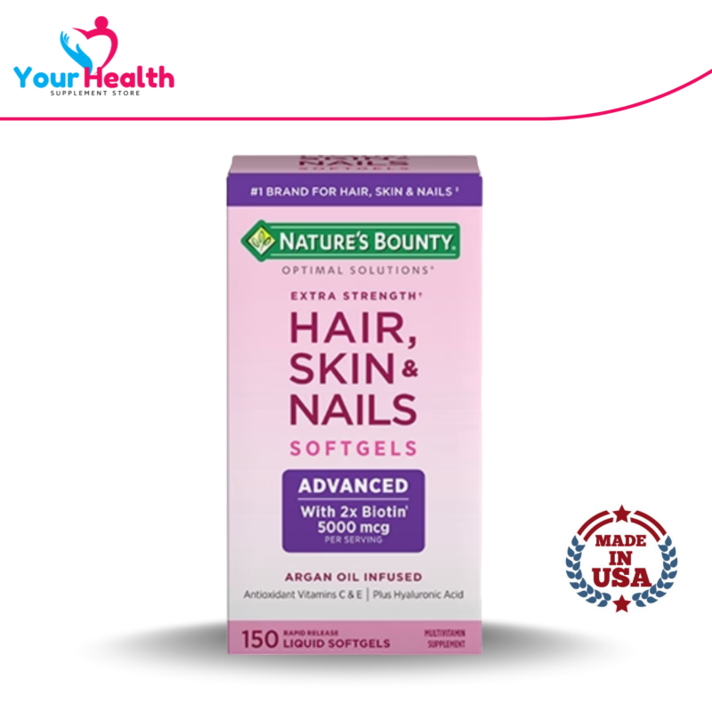 Nature's Bounty Extra Strength Hair, Skin & Nails 5000 mcg - 150 Softgels