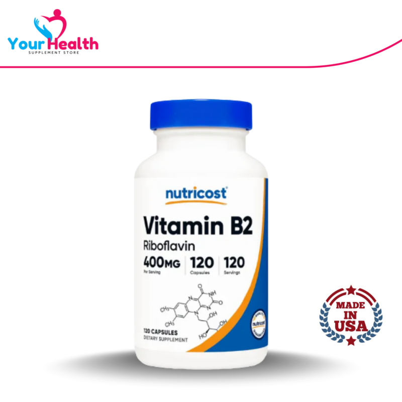 Nutricost Vitamin B2 Riboflavin 400mg - 120 Capsules