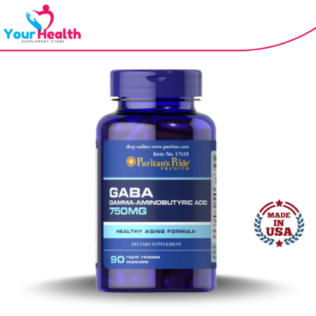 Puritans Pride GABA (Gamma Aminobutyric Acid) 750 mg - 90 Capsules