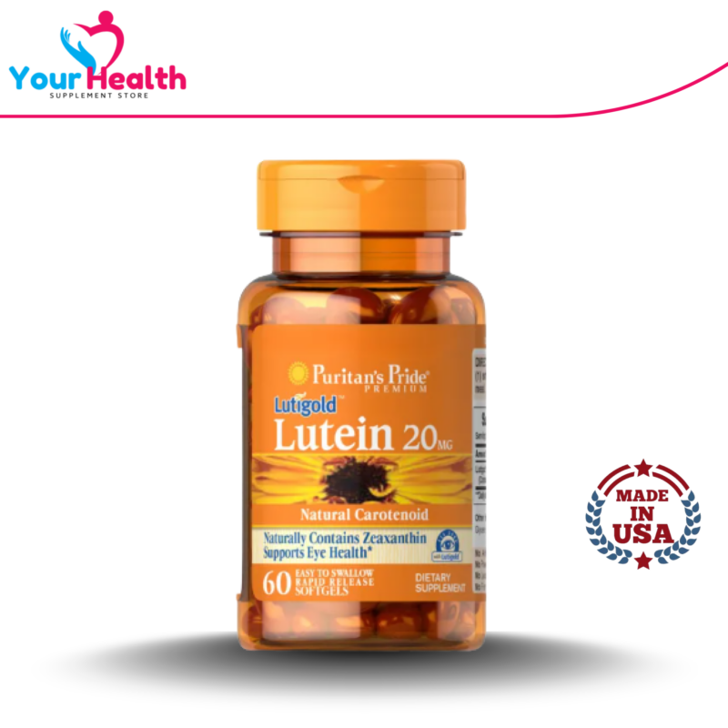 Puritans Pride Lutein 20 mg with Zeaxanthin - 60 Softgels