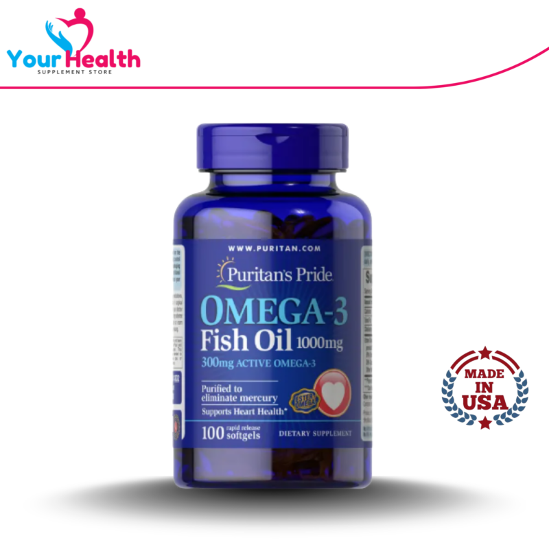 Puritan's Pride Omega-3 Fish Oil 1000 mg - 100 Softgels